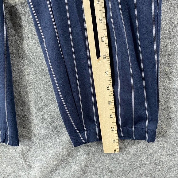 Athleta Jogger Pants 4 Petite Navy Blue Striped Midtown Ankle High Rise - Picture 9 of 15